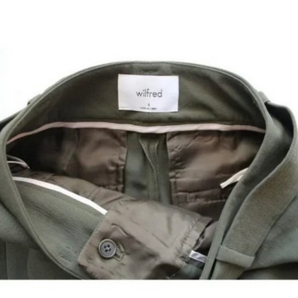 Wilfred Tie-Front Pant Fatigue Green Size 0 Aritzia High-Rise - Picture 5 of 9